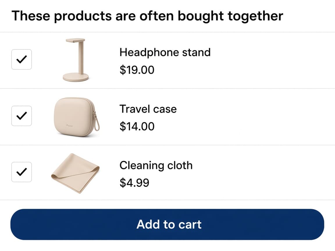 Product Add-Ons list with three checked extras above a theme Add to cart button.